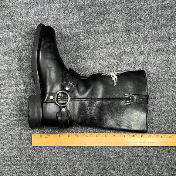 Harley Davidson Harness‎ Boots Men's Size 8 Black Leather Motorcycle Riding Pull - Picture 14 of 16